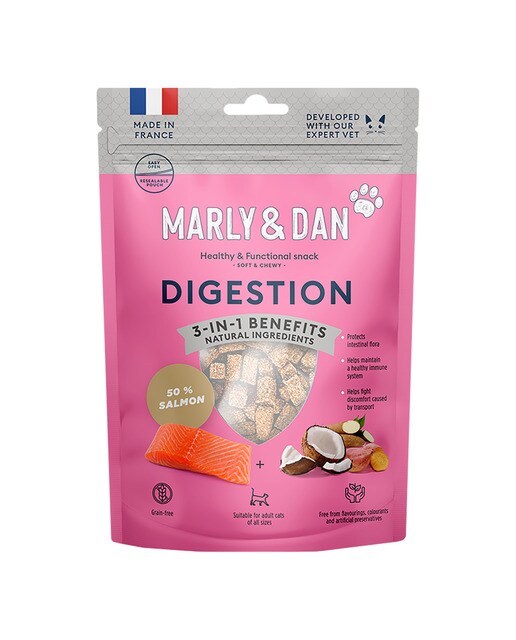 Marly & Dan - Snack para gatos adultos Marly & Dan Digestión salmón 40 g