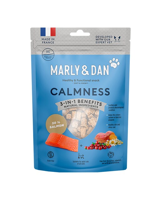 Marly & Dan - Snack para gatos adultos Marly & Dan Soft & Chewy calma salmón 40 g