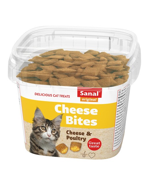 Sanal - Snack para gatos adultos Sanal bocaditos de queso y aves de corral 75 g
