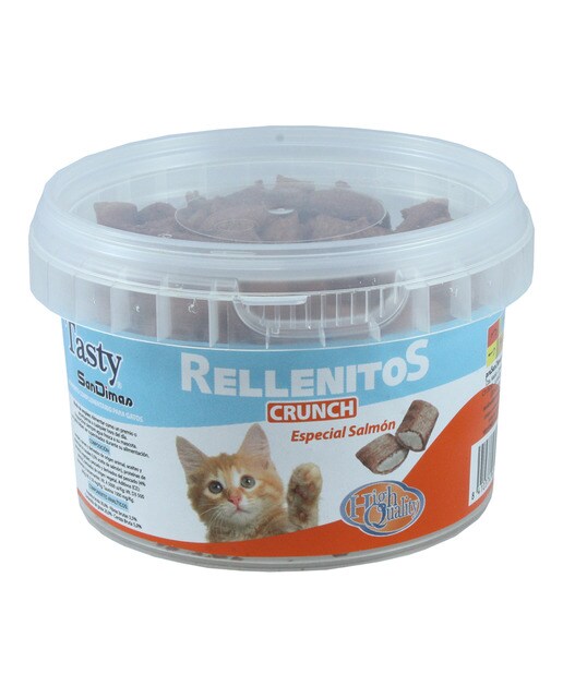 Tasty - Snack para gatos adultos Tasty Rellenitos Crunch especial salmón 110 g