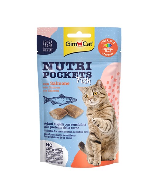 GimCat - Snack para gatos adultos Gimcat nutri bocaditos salmón 60 g