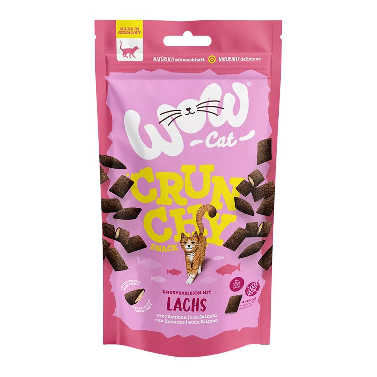 Wow – Snack para gatos adultos Wow crunchy salmón 60 g.