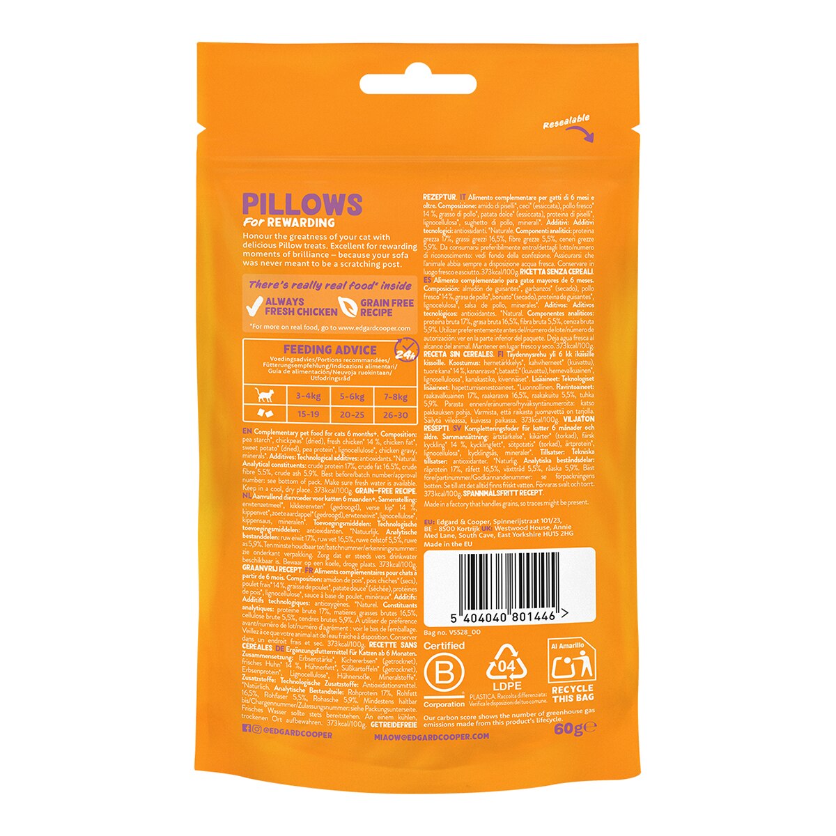 Snacks para gatos adultos Edgard & Cooper pollo sin cereales 60 g 2