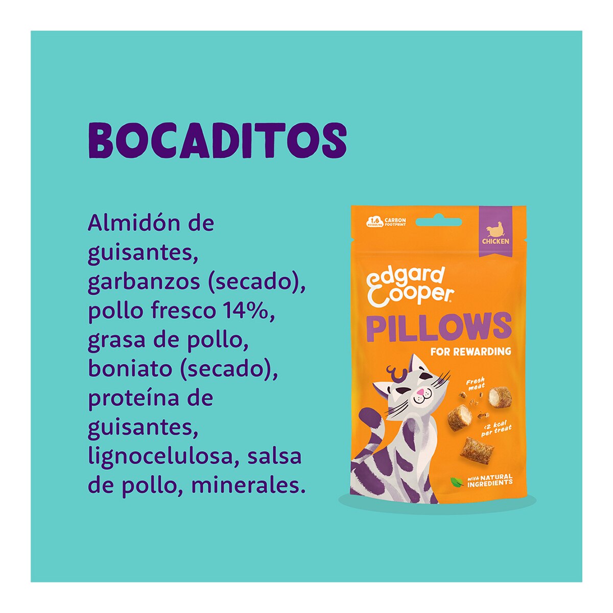 Snacks para gatos adultos Edgard & Cooper pollo sin cereales 60 g 4