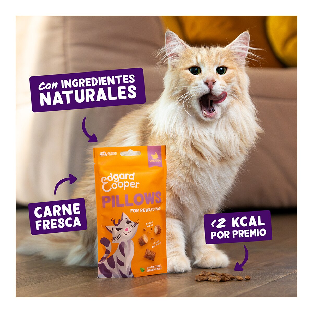 Snacks para gatos adultos Edgard & Cooper pollo sin cereales 60 g 5