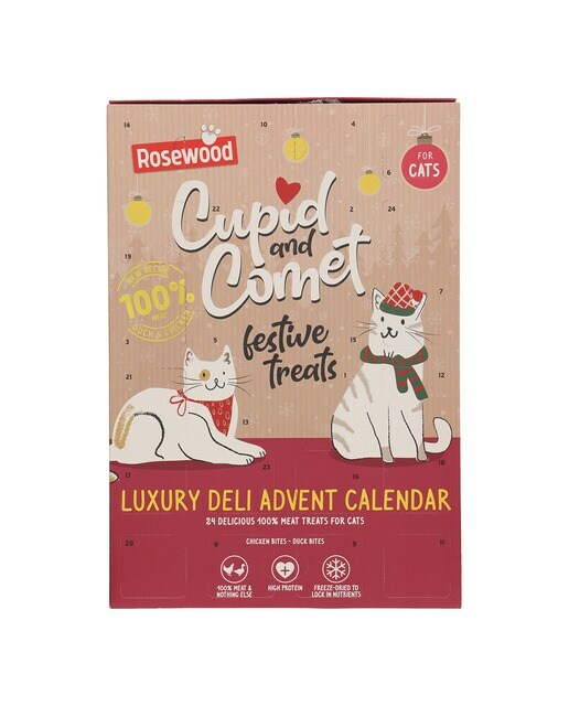 Calendario de adviento para gatos adultos snacks de pollo y pato  Rosewood 30 g