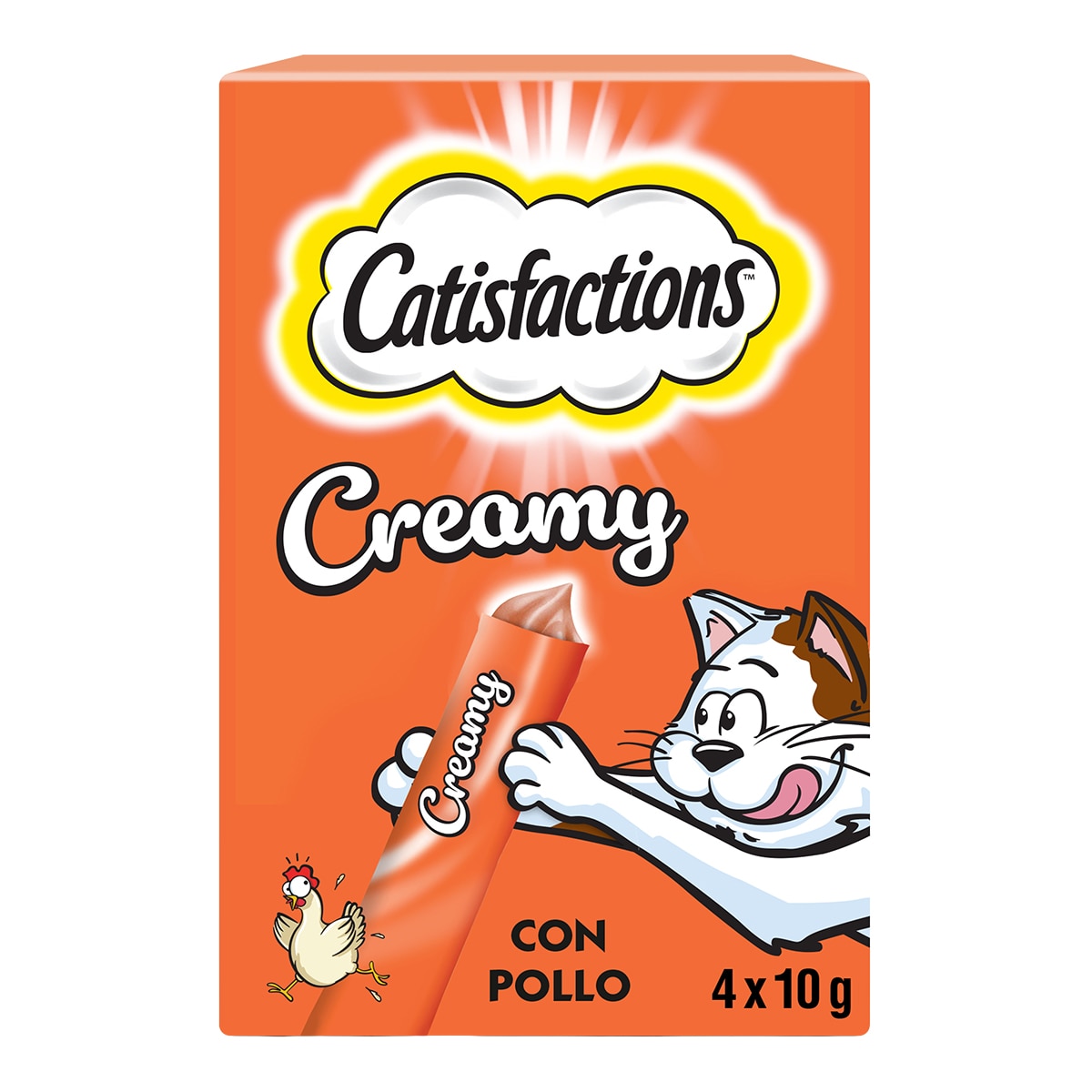 Snacks para Gatos Adultos Creamy Pollo Catisfactions 4 x 10g 1