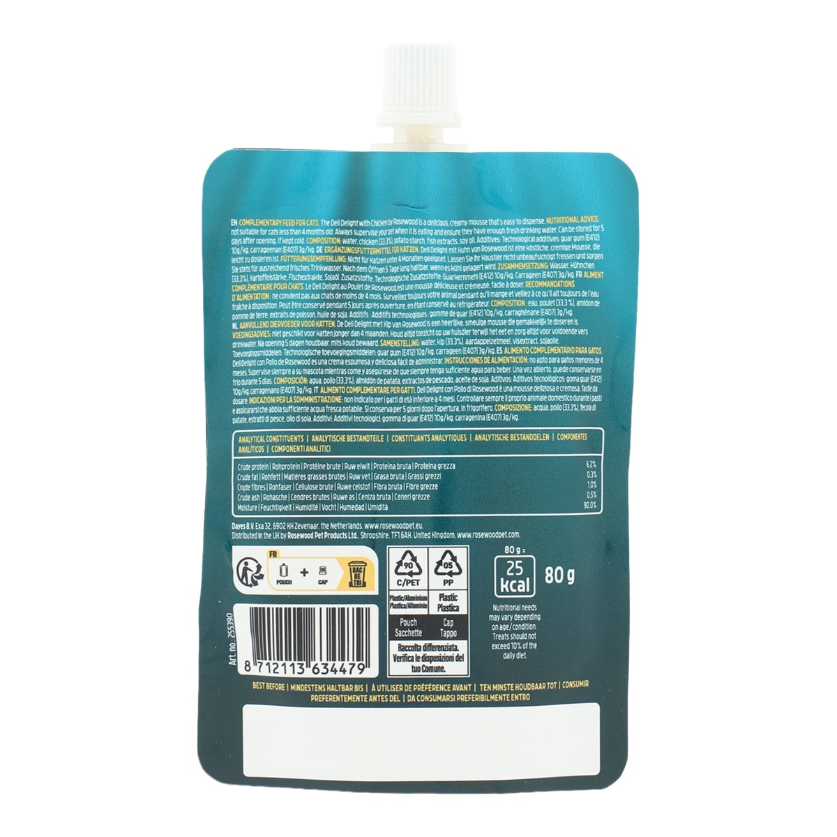Sancks para gatos adultos Delidelight liquid Rosewood pollo 80 g 2