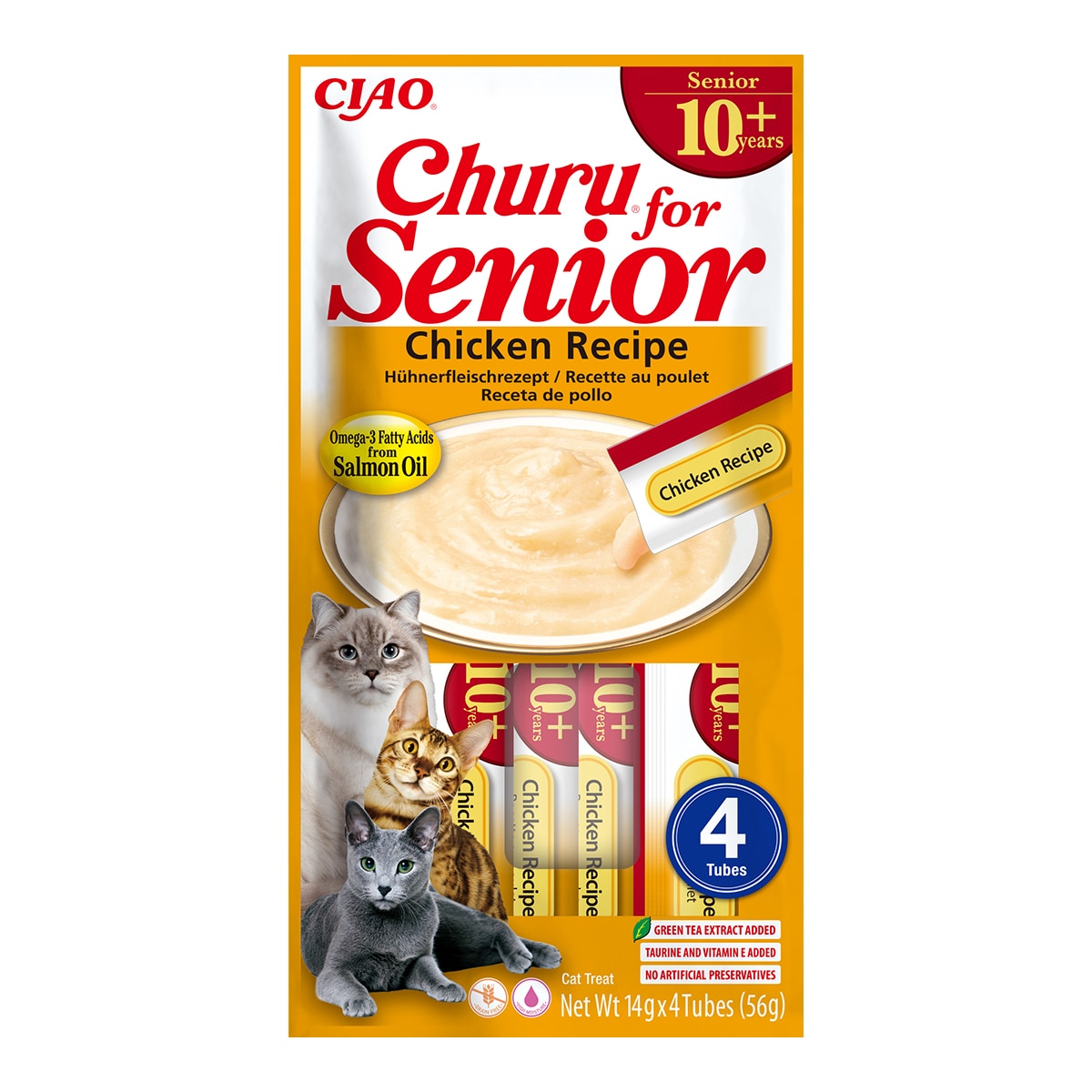 Imagen 0 de Snack para gatos sénior Churu pollo 4 x 14 g