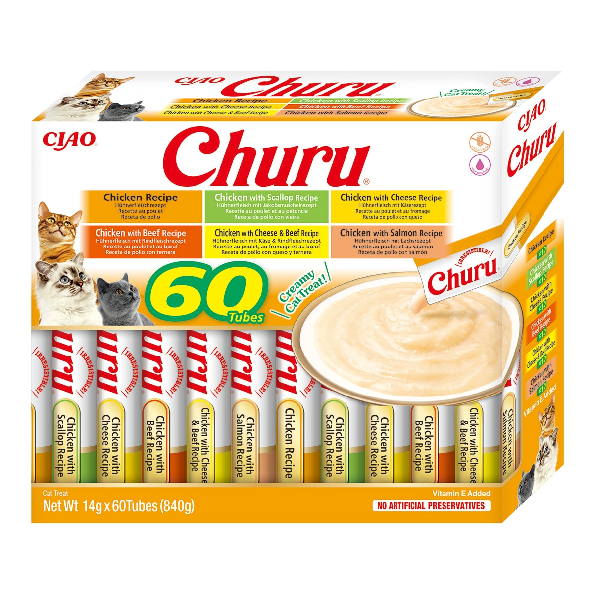 Imagen 0 de Snack para gatos adultos Churu variedades pollo 60 x 14 g