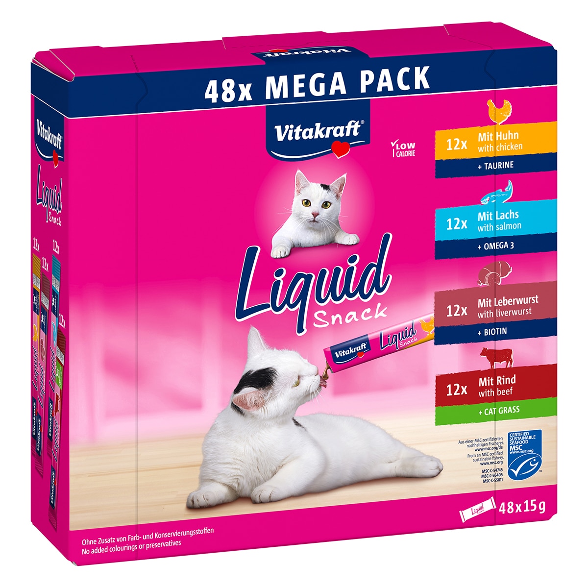 Vitakraft - Snack líquido para gatos adultos Vitakraft 48 x 15 g