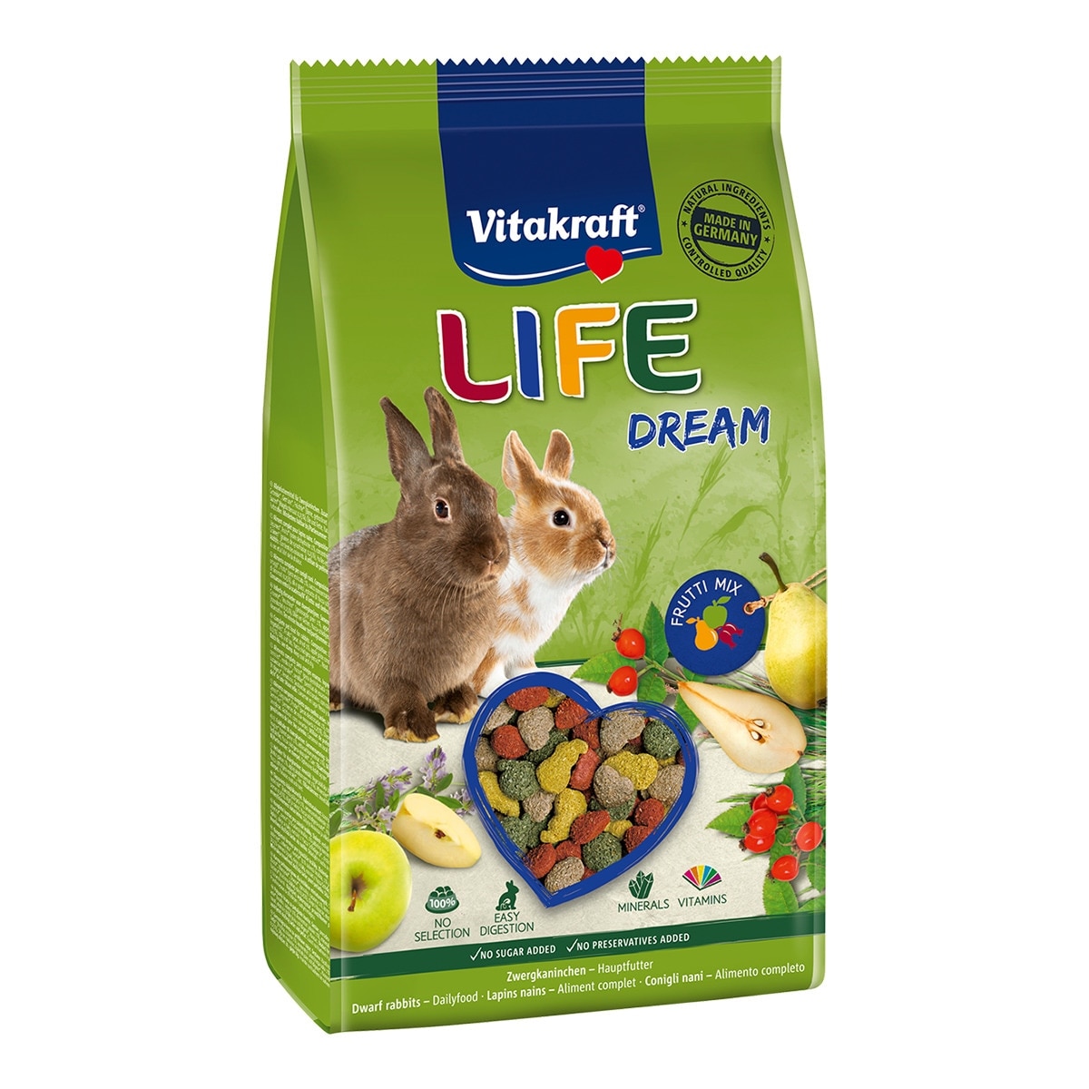 Vitakraft - Pienso para conejos enanos Vitakraft Life Dream extrusionado 600 g.