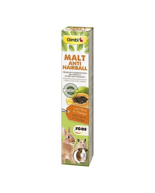 Gimbi - Pasta malta para conejos enanos y roedores Gimbi con papaya 50 g