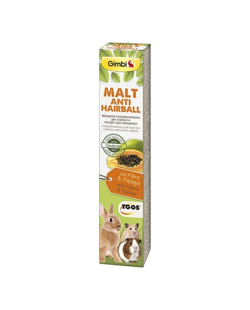 Pasta malta para conejos enanos y roedores Gimbi con papaya 50 g