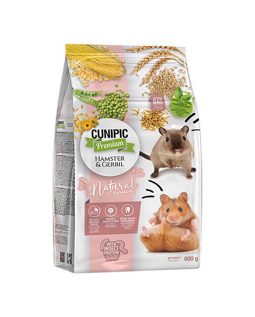 Cunipic - Pienso para hámsteres y jerbos adultos Cunipic Premium Natural 600 g