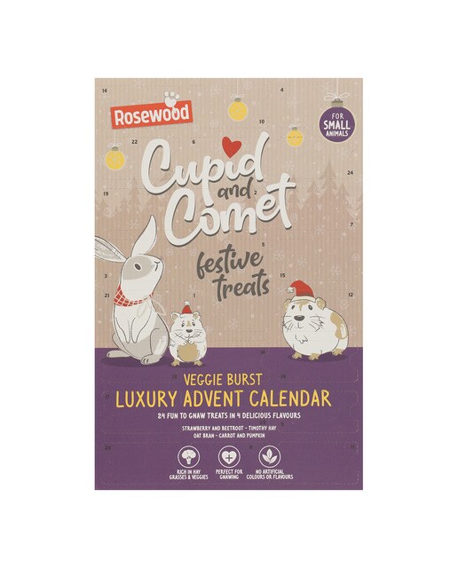 Calendario de adviento para roedores snacks de henos, trigos, verduras, frutas Rosewood 120 g 1