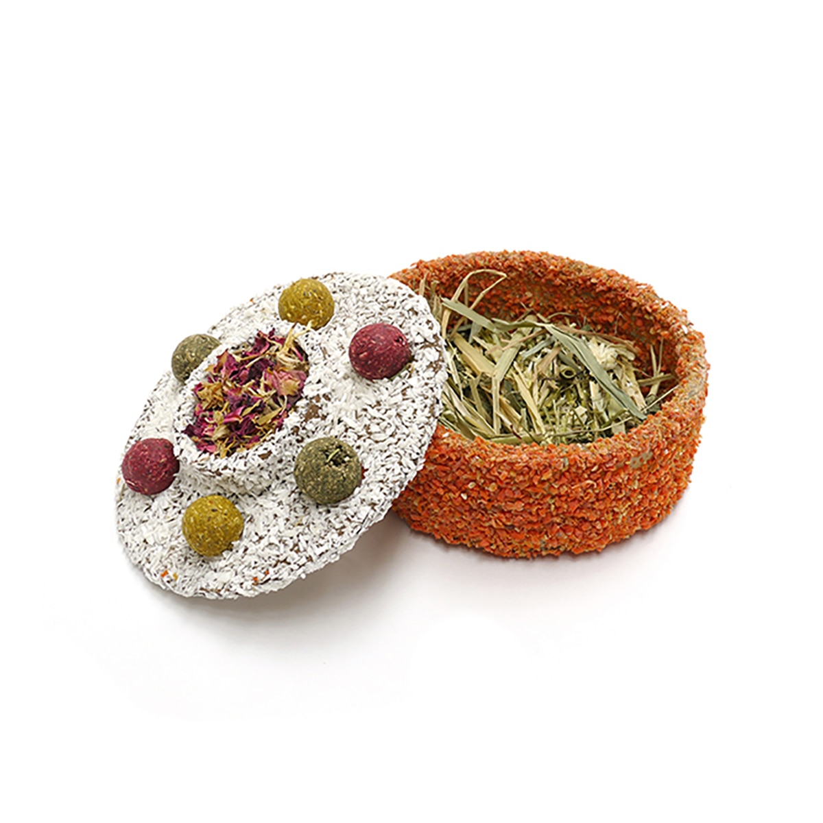 Imagen 2 de Snack para conejos y roedores adultos Rosewood en forma de pastel con hierbas y verduras 230g