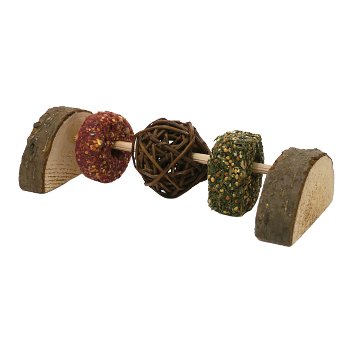 Imagen 1 de Snack 3 en 1 para conejos y roedores adultos Rosewood con madera, sauce y galletas de verduras 180 g
