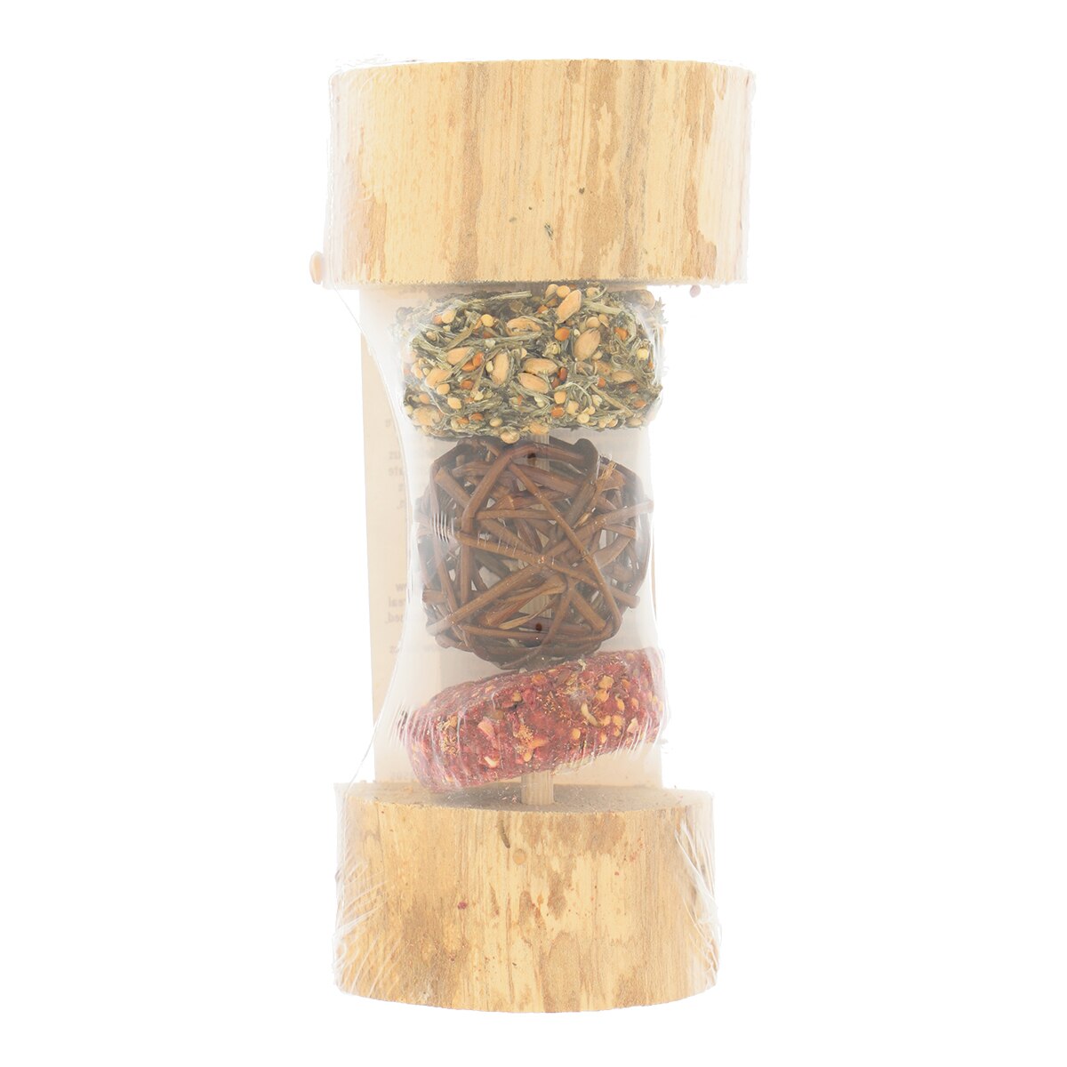 Imagen 2 de Snack 3 en 1 para conejos y roedores adultos Rosewood con madera, sauce y galletas de verduras 180 g