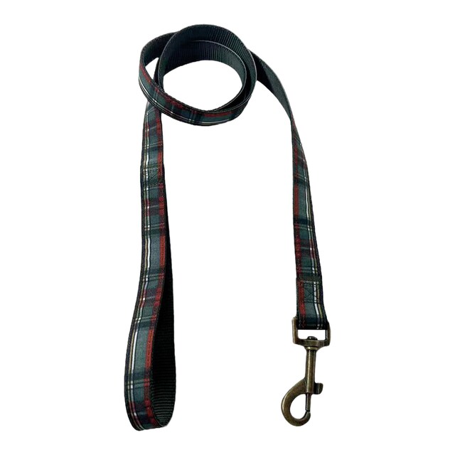 Correa Fred & Rita para perros colección tartán verde y rojo
