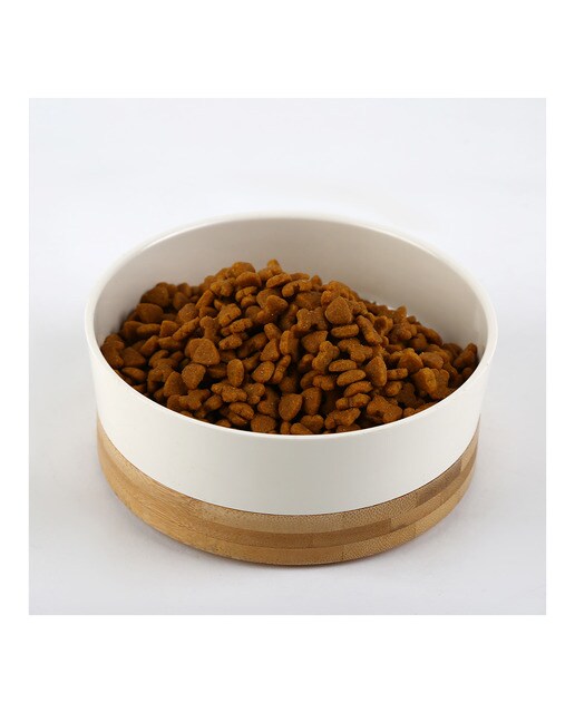 Comedero Fred & Rita para perros y gatos melamina y bambú Natural-3