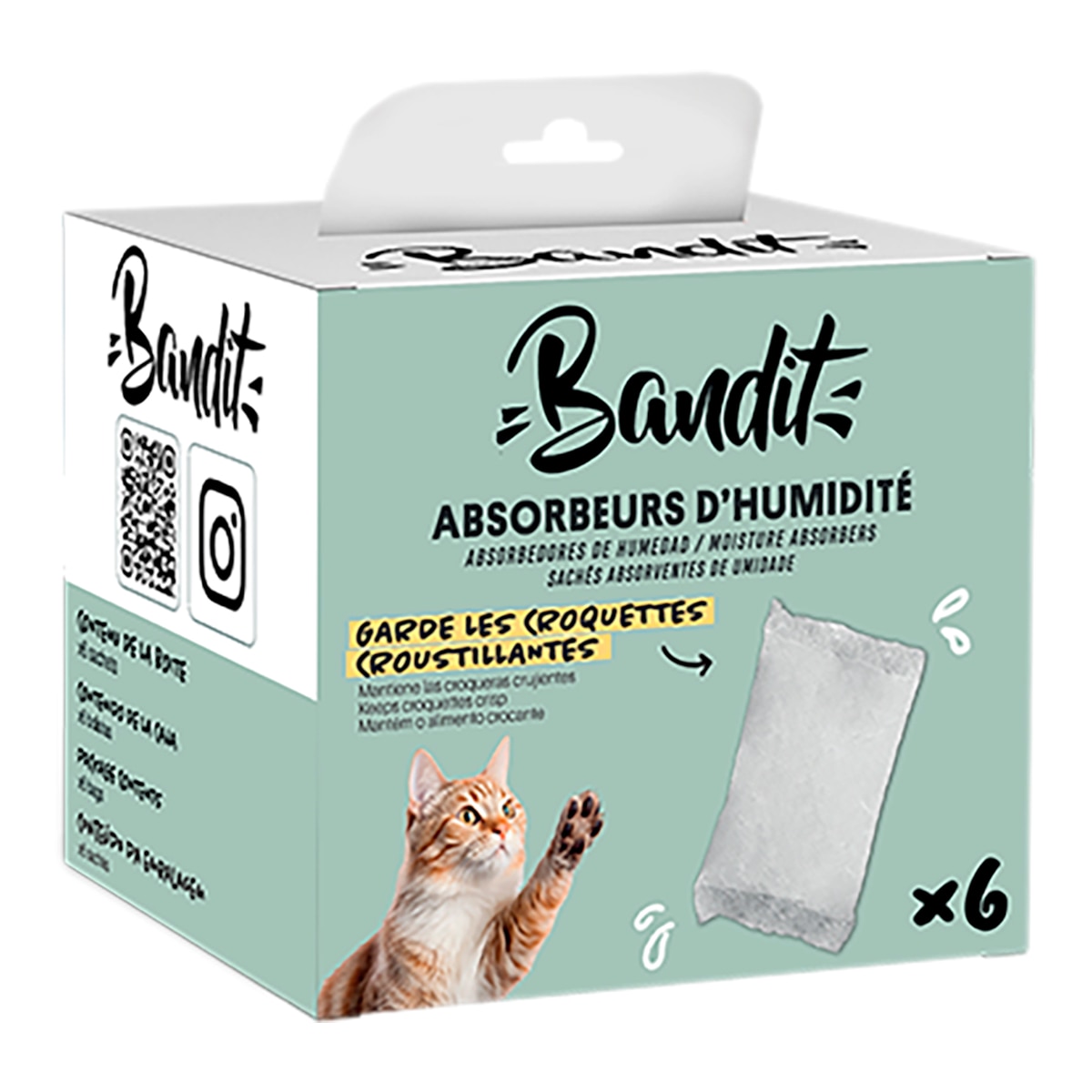 Imagen 0 de Sobres absorbentes de humedad comedero eléctrico x6 uds para gatos y perros pequeños Bandit