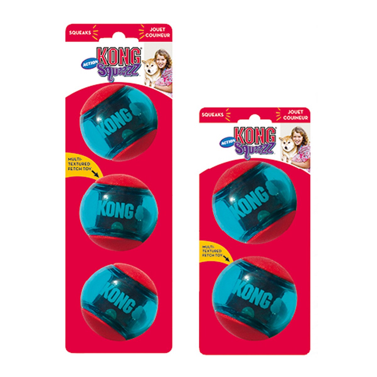 Juguete Kong para perros pelota Squeezz Action Azul-2