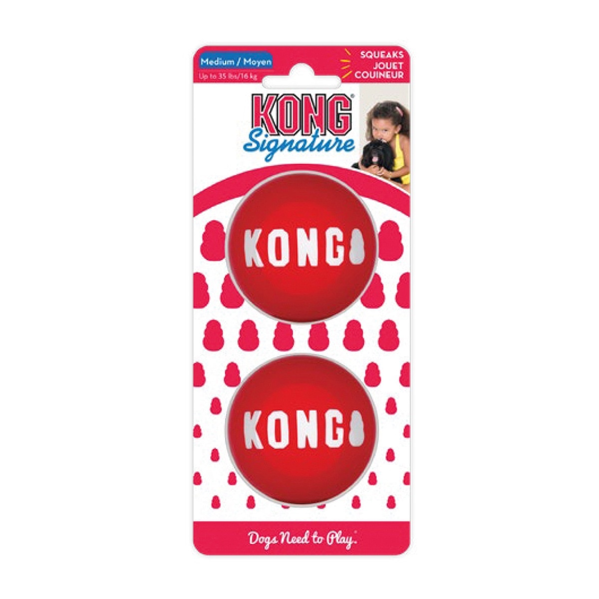 Kong - Juguete Kong para perros pelota Signature 2 uds