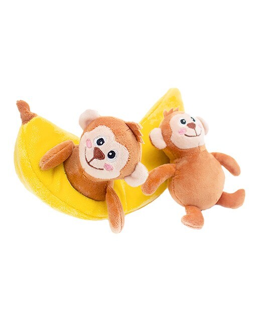 Juguete Fred & Rita para perros peluche monos y banana
