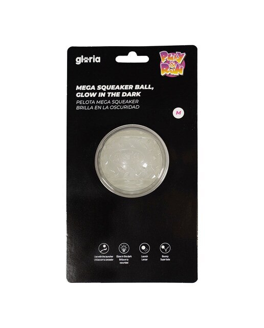 Juguete Gloria para perros pelota Mega Squeaker brillo en la oscuridad Play and Run 2