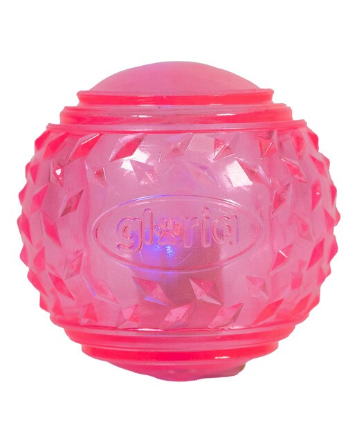 Juguete Gloria para perros pelota luminosa led Play and Run Rosa-1