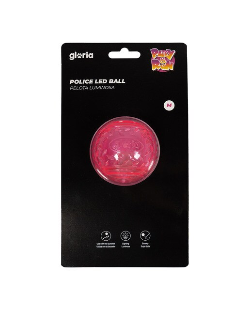 Juguete Gloria para perros pelota luminosa led Play and Run Rosa-2
