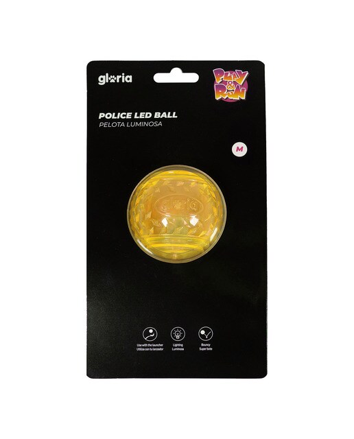 Juguete Gloria para perros pelota luminosa led Play and Run Amarillo-2