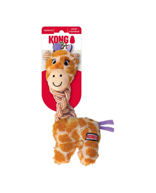 Kong - Juguete Kong para perros peluche jirafa con cuerda Knots Twists