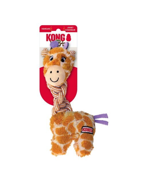 Juguete Kong para perros peluche jirafa con cuerda Knots Twists
