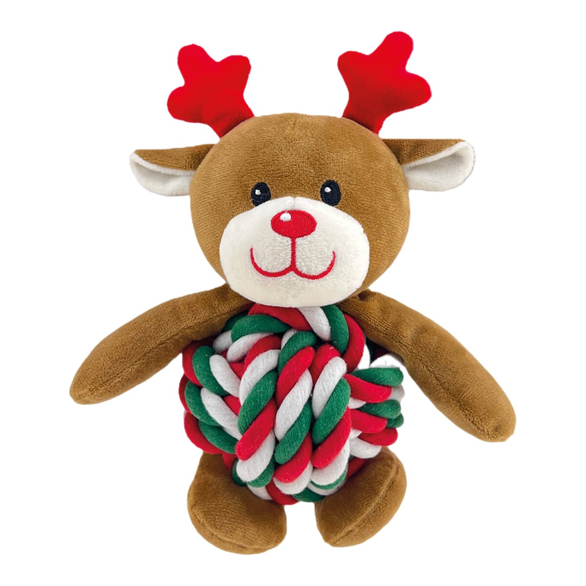 Fred & Rita – Juguete Fred & Rita para perros pelota cuerda reno. Marrón Talla 20 cm