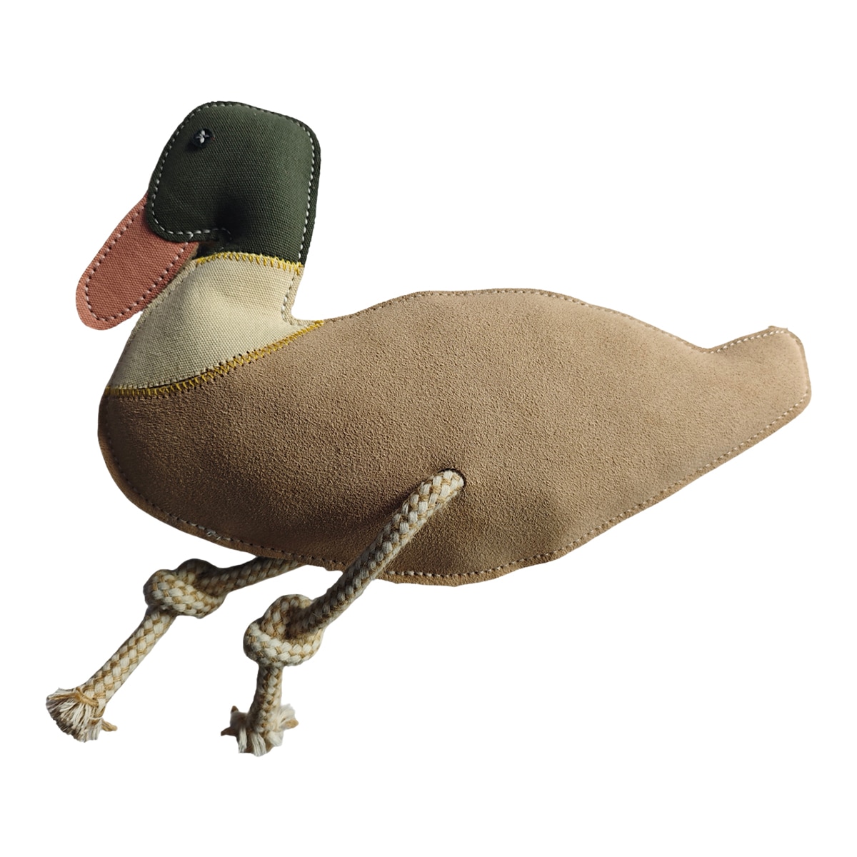 Fred & Rita – Juguete Fred & Rita para perros pato de piel de ante con sonido. Marrón Talla 40 cm