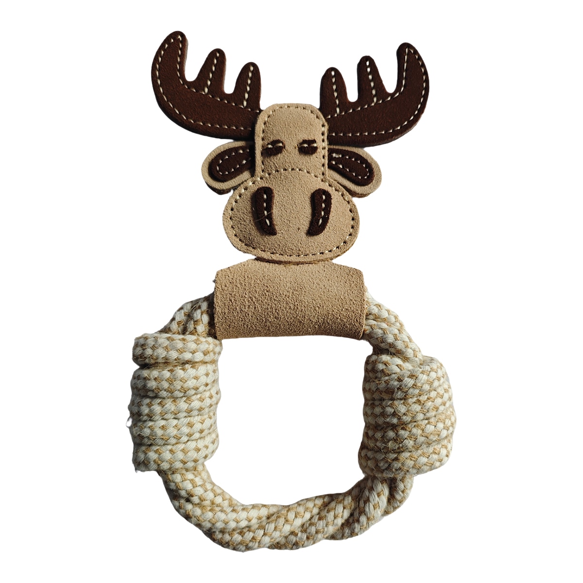 Fred & Rita – Juguete Fred & Rita para perros reno de piel de ante y cuerda con sonido. Marrón Talla 23 cm