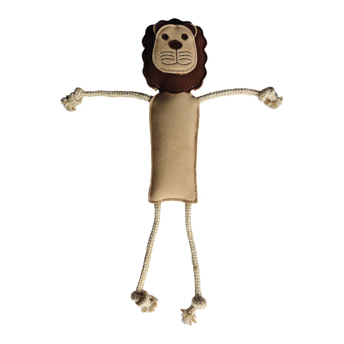 Fred & Rita – Juguete Fred & Rita para perros león de piel de ante con sonido. Marrón Talla 45 cm