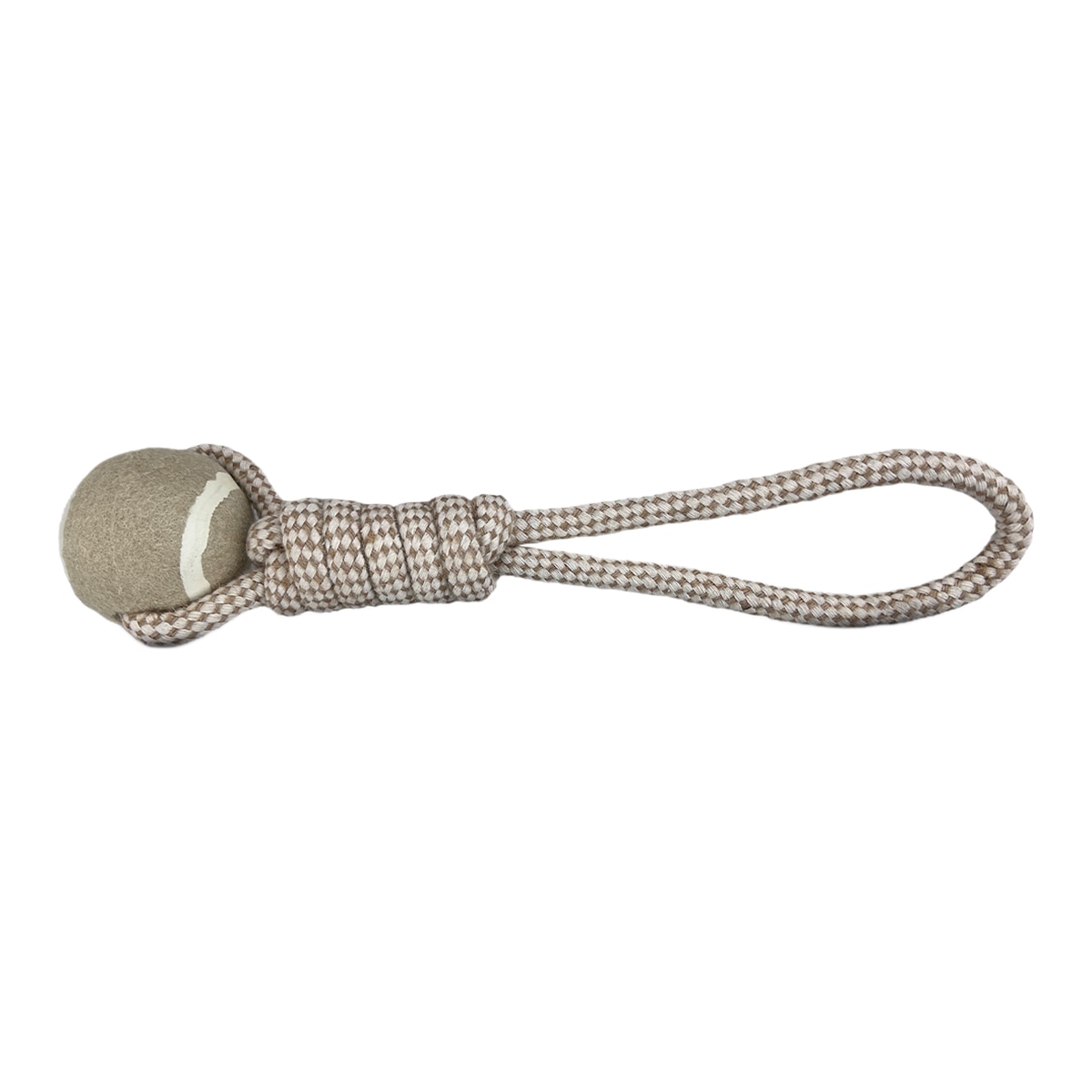 Juguete mordedor cuerda pelota Fred & Rita para perros City Lines Marrón-1
