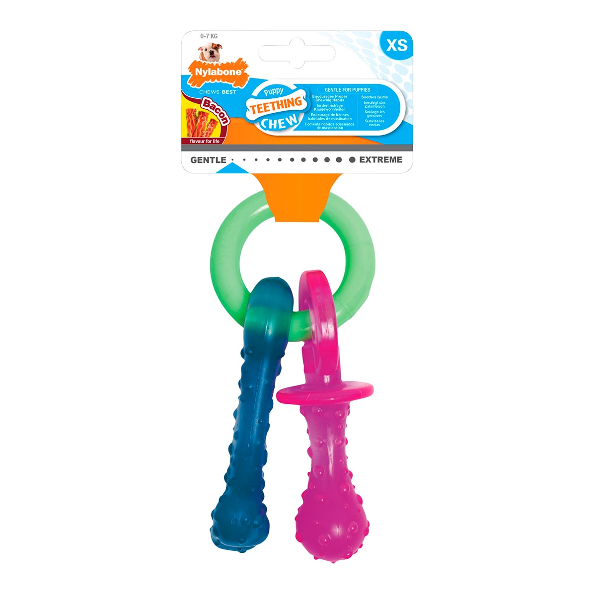 Imagen 0 de Juguete mordedor Nylabone para perros chupete y hueso