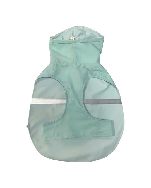 Abrigo impermeable con capucha Fred & Rita para perros Azul claro-4