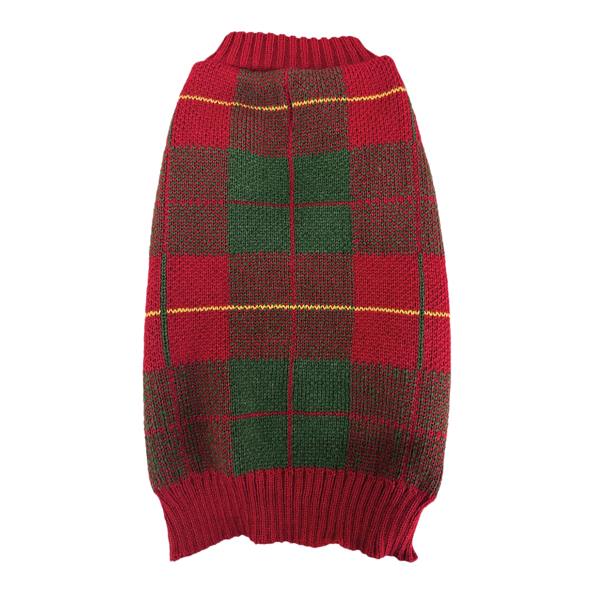 Fred & Rita – Jersey Fred & Rita para perros colección tartán verde y rojo. Mostaza