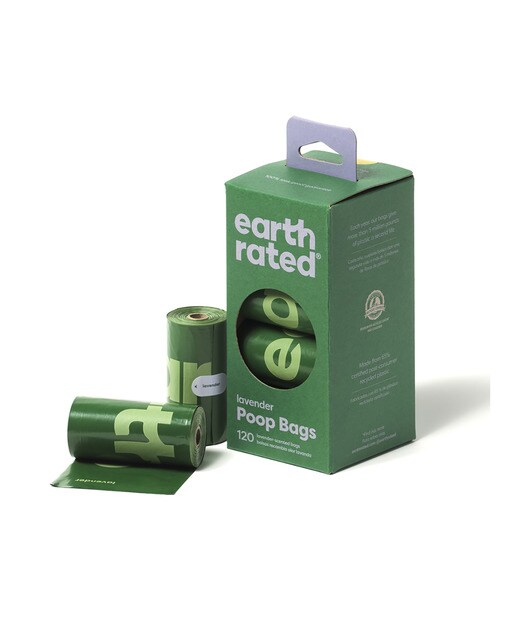 Recambio de bolsas Earth Rated para perros 8 rollos lavanda Verde-2