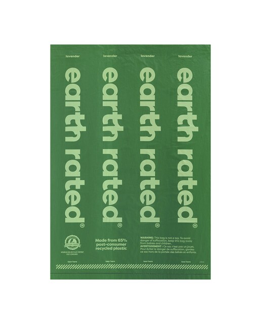 Recambio de bolsas Earth Rated para perros 8 rollos lavanda Verde-4