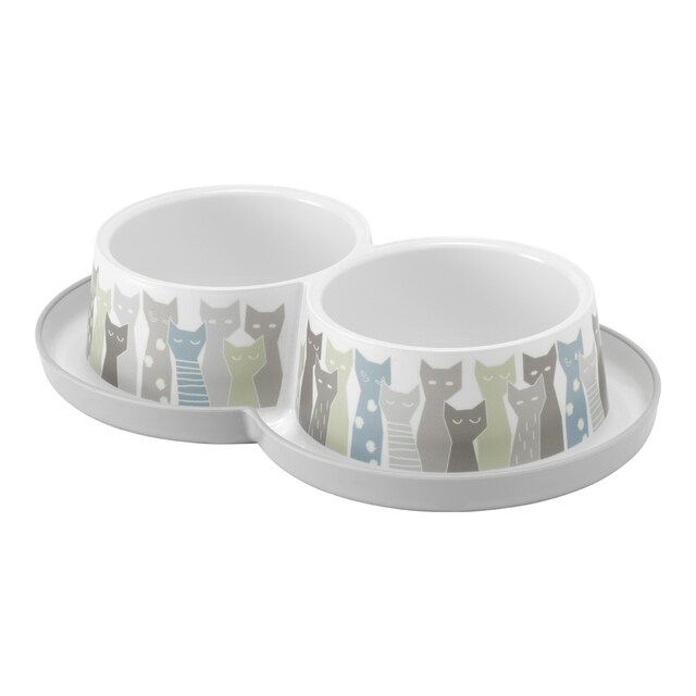 Comedero Karlie para gatos cuenco doble Maasai 2 x 350 ml