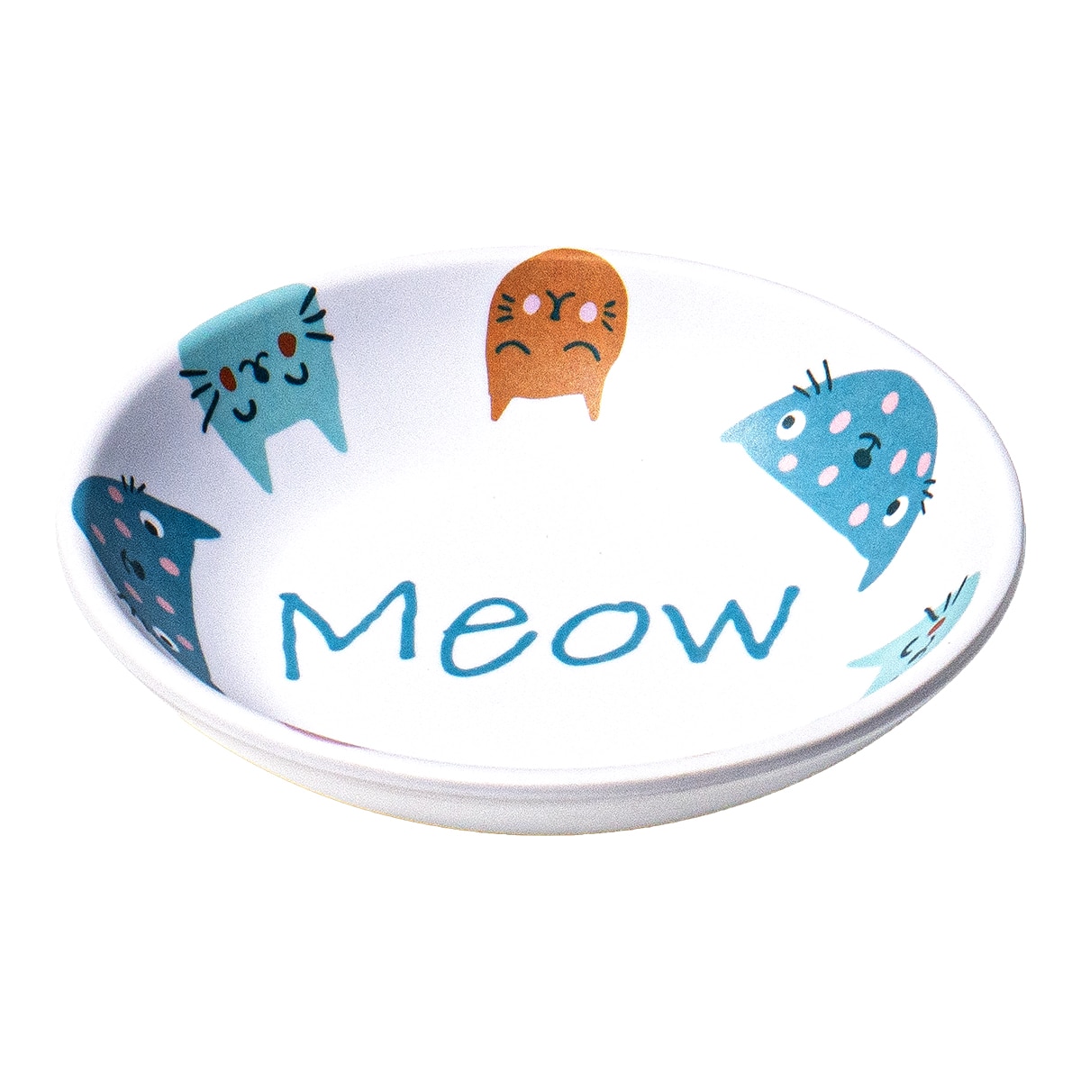 Imagen 0 de Comedero para perros y gatos con estampado de gatos Tar Hong melamina