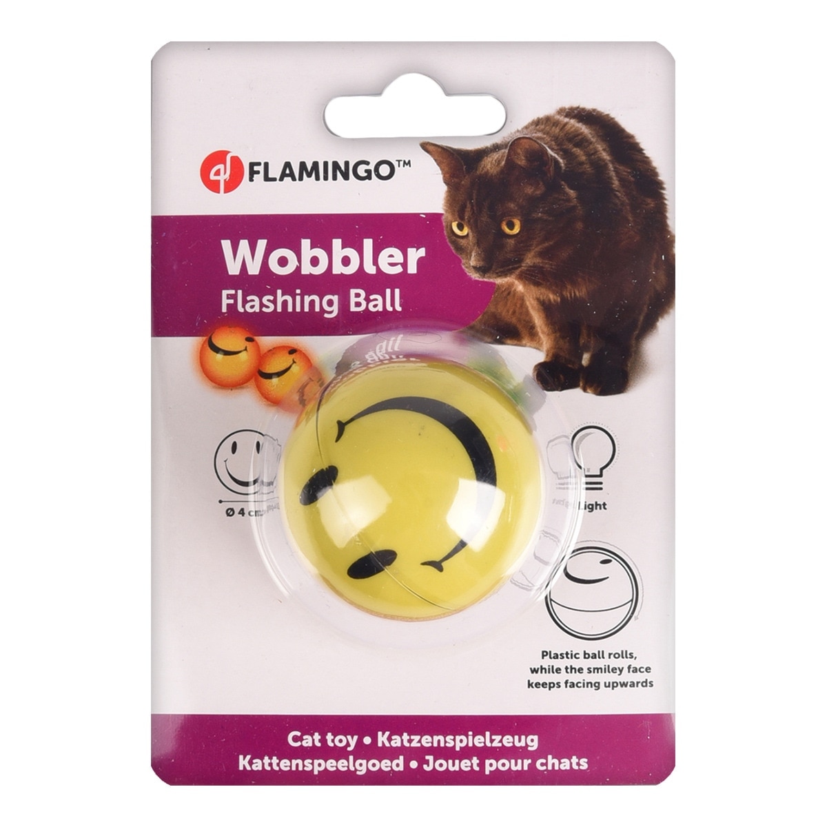 Flamingo - Juguete Flamingo para gatos pelota con luz Wobbler