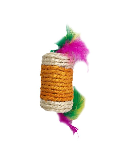 Fred & Rita - Juguete Fred & Rtia para gatos cilindro sisal con pluma