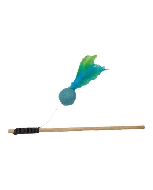 Imagen 0 de Juguete Fred & Rita para gatos caña con pelota y plumas
